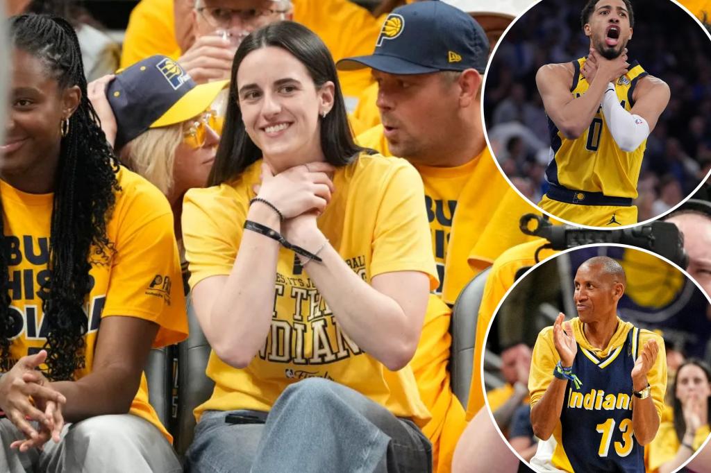 Caitlin Clark invokes choke celebration while taking in Pacers' Game 3 win
