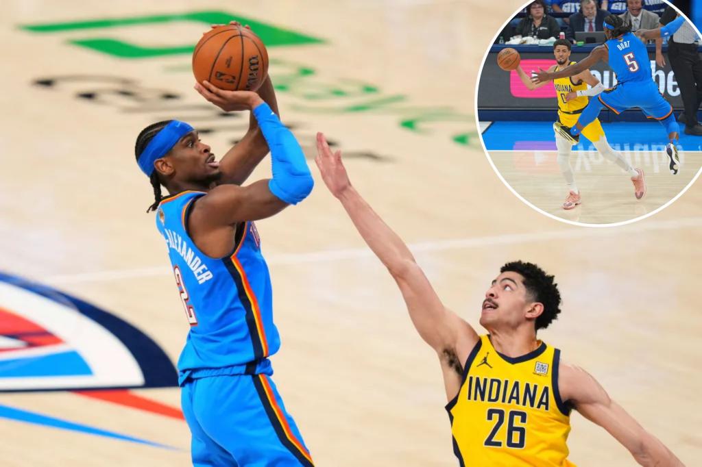 Thunder cruise to Game 2 win over Pacers to even NBA Finals