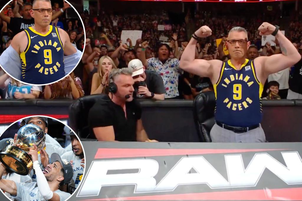 WWE announcer Michael Cole makes good on Pat McAfee Pacers bet