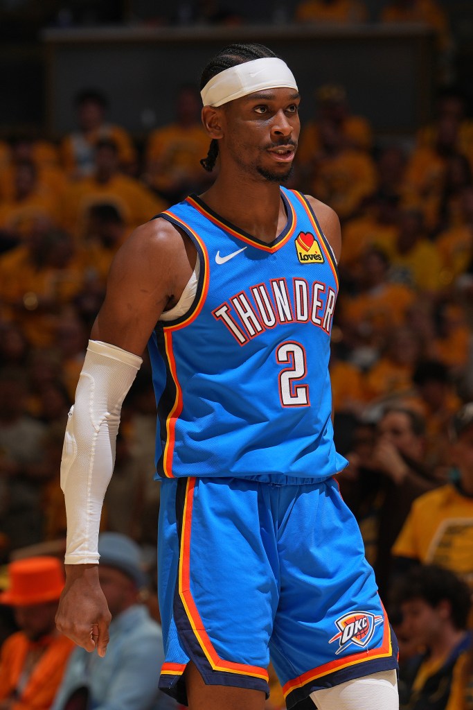 Oklahoma City Thunder player wearing number 2 jersey.