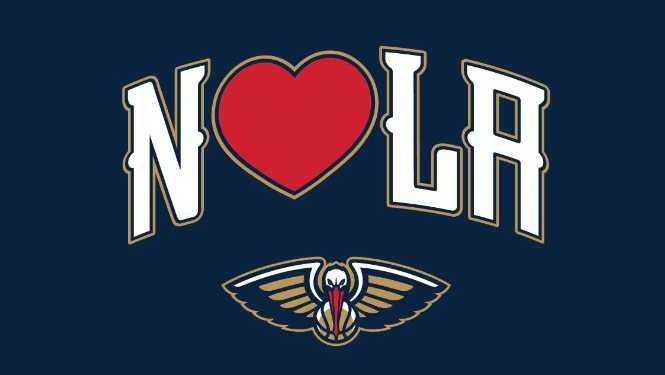 New Orleans Pelicans selling "NOLA Heart' shirt at Tuesday's game