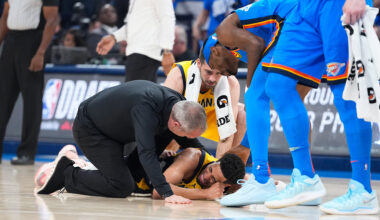 Pacers star Tyrese Haliburton exits Game 7 of NBA Finals with right leg injury