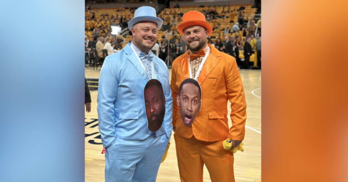 Two Pacers fans go viral for wearing 'Dumb and Dumber' costume to finals game