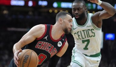 Zach LaVine scores season-high 36 points to help the Bulls hold off the Celtics 117-108