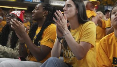 Caitlin Clark, Reggie Miller, Oscar Robertson among those in crowd for Game 3 of NBA Finals