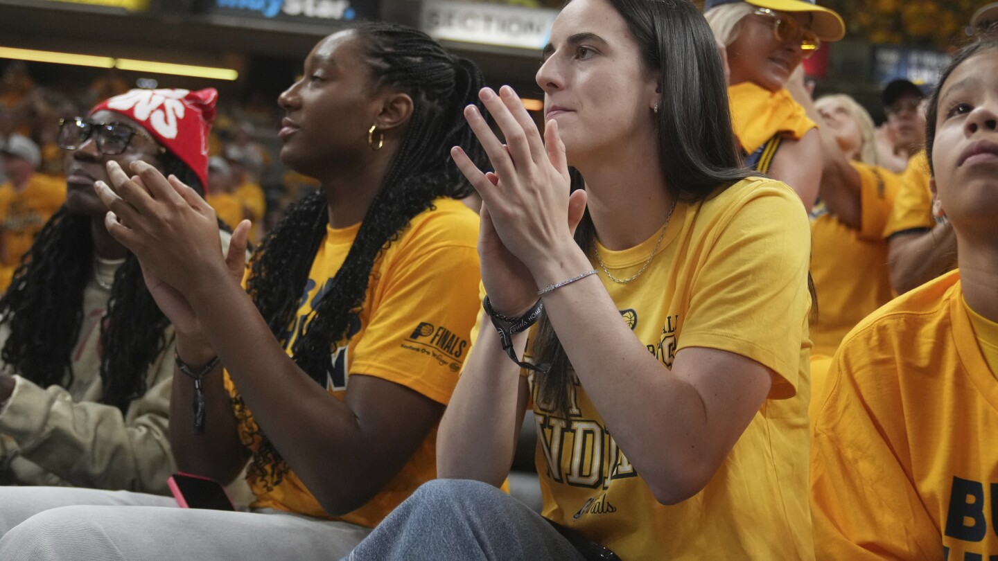 Caitlin Clark, Reggie Miller, Oscar Robertson among those in crowd for Game 3 of NBA Finals