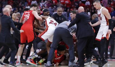 Thompson-Herro fight leads to ejections of multiple players and coaches in Heat's victory in Houston