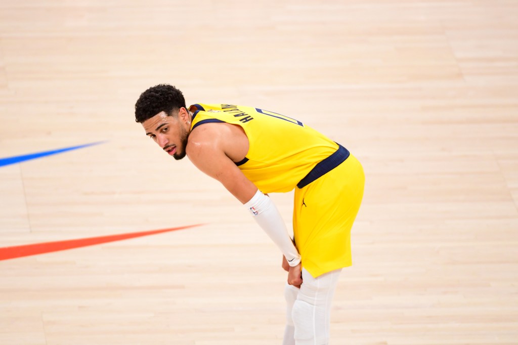 Tyrese Haliburton of the Indiana Pacers during the 2025 NBA Finals.
