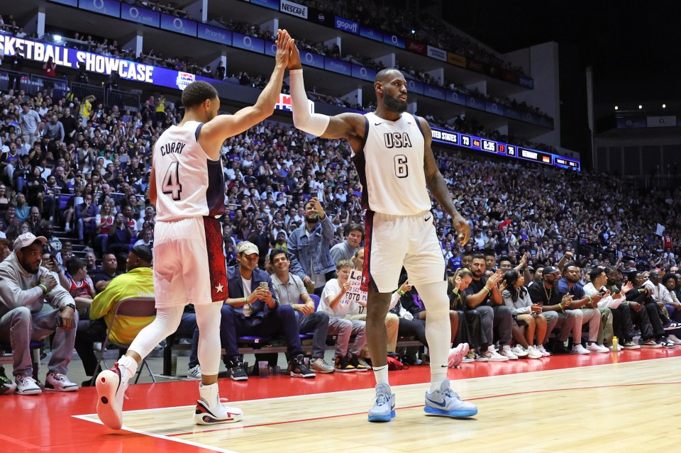 Stephen Curry and James put on a sold-out show at The 02 before winning gold