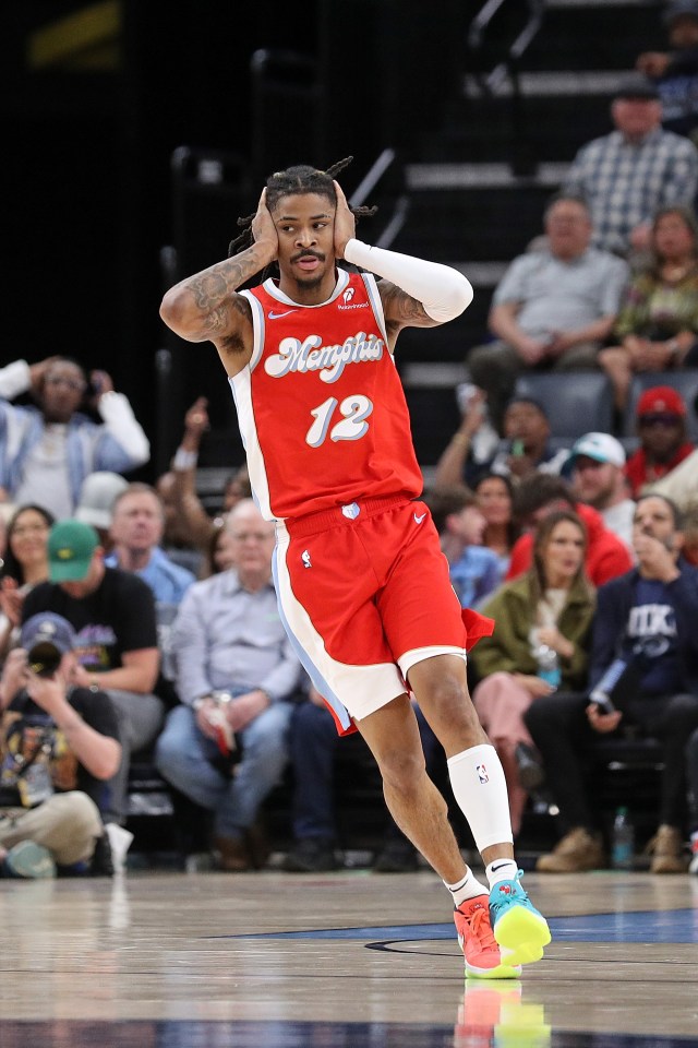Ja Morant #12 of the Memphis Grizzlies during a game.