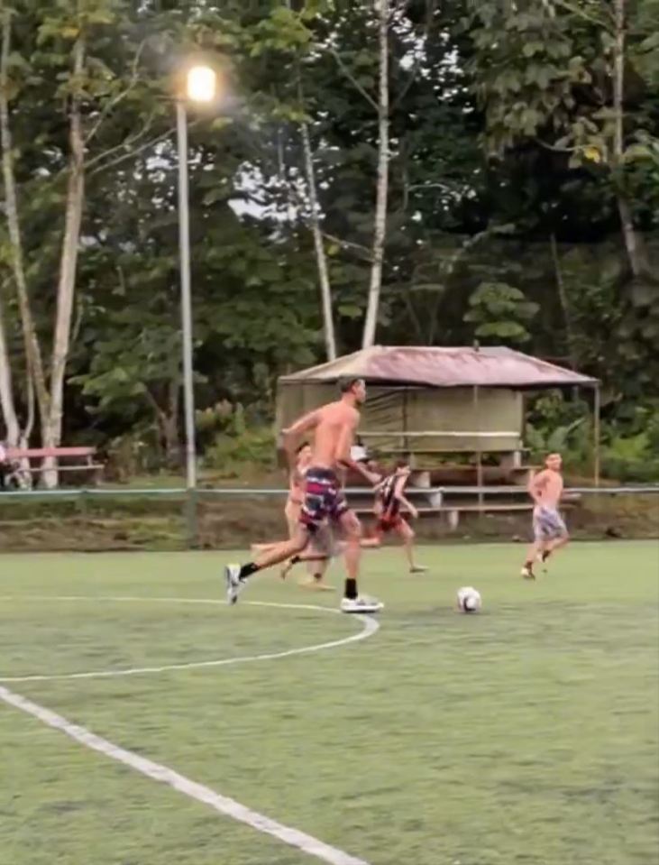 Victor Wembanyama playing soccer.