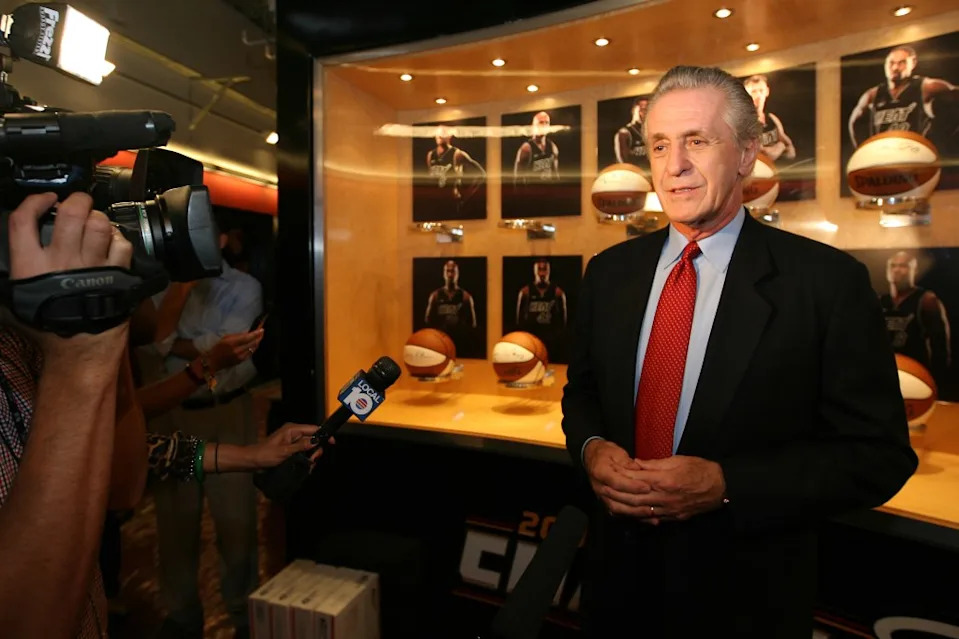 Miami Heat team president, and former Knicks head coach, Pat Riley, 80, famously resigned from New York’s favorite team by way of fax in 1995. NBAE via Getty Images