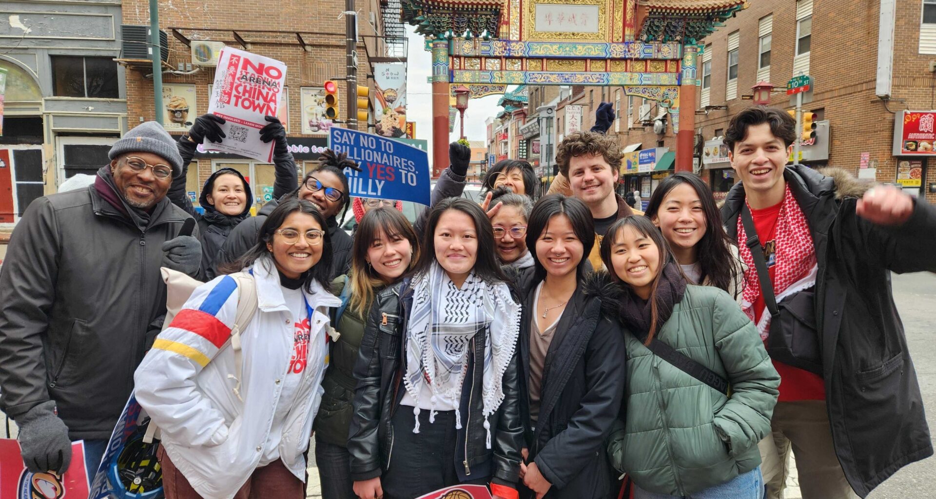 No Arena Coalition celebrates at Philly Chinatown press conference