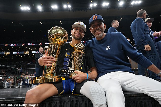 Dell Curry, seen with Steph after winning the 2022 NBA Finals, is joining Amazon Prime Video