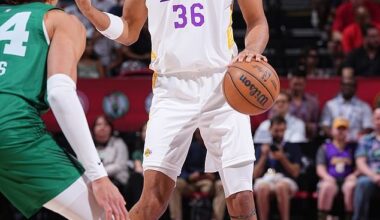 Darius Bazley was forced to leave the Lakers' game against the Celtics in a wheelchair