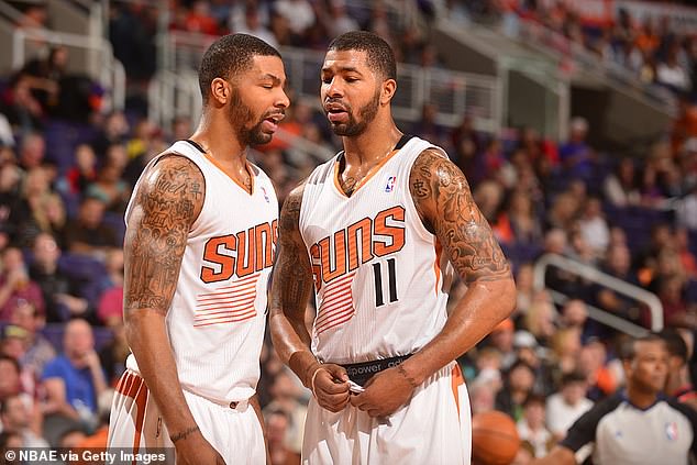 A 13-year veteran of the league, Marcus (L) briefly played with his twin brother Markeiff (R)