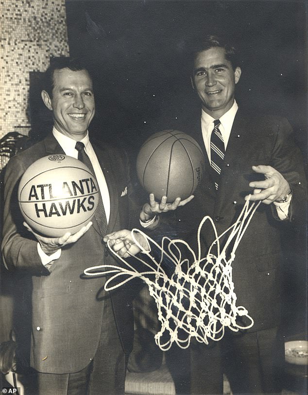 Cousins (R) along with former Georgia Governor Carl Sanders (L), bought the Hawks in 1968