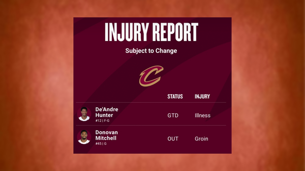 Cavaliers injury report March 15 (Image via NBA) Cavaliers injury report March 15