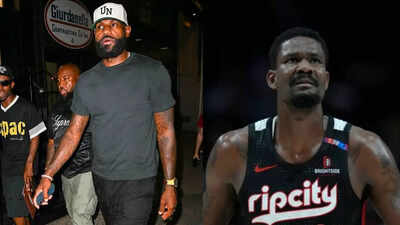 LeBron James makes a joint appearance with Los Angeles Lakers' newest recruit Deandre Ayton at Summer League game against LA Clippers