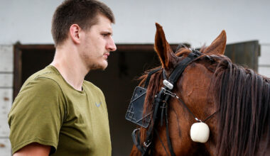 Nikola Jokic with a horse