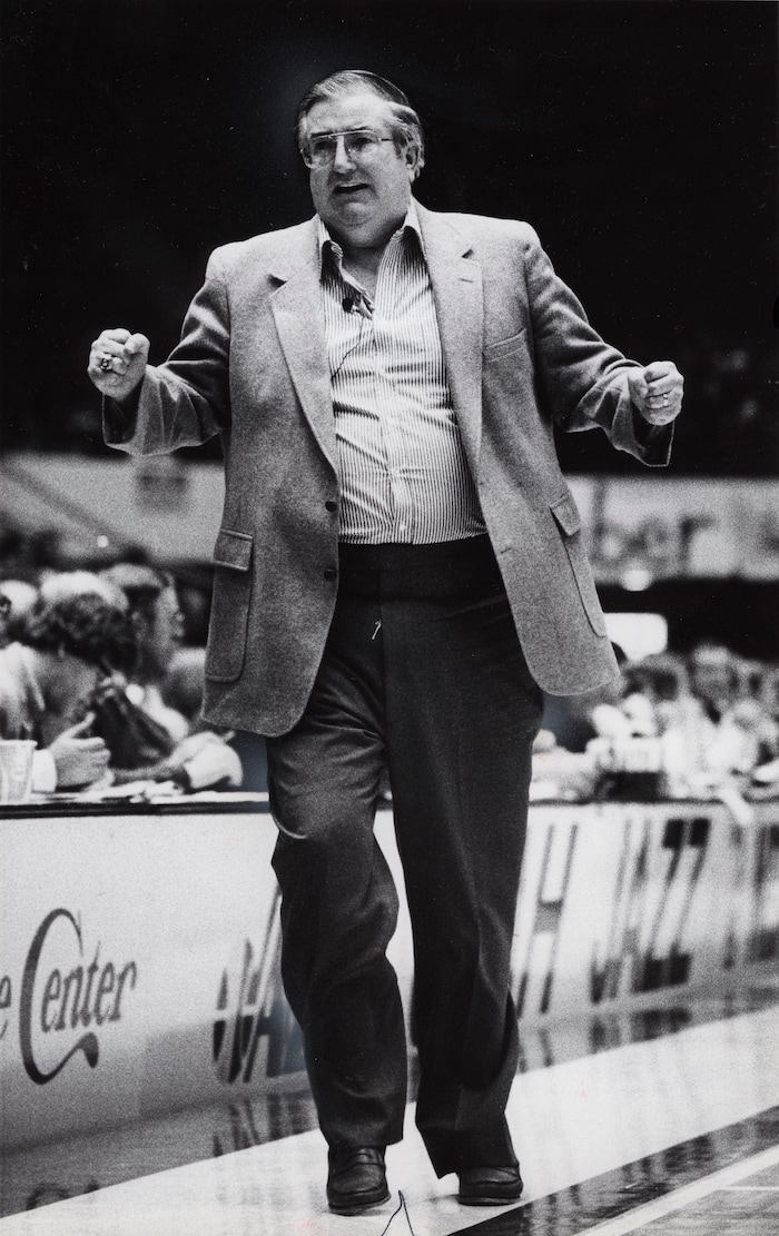 (Tribune file photo) Utah Jazz coach Frank Layden during a game in 1984.