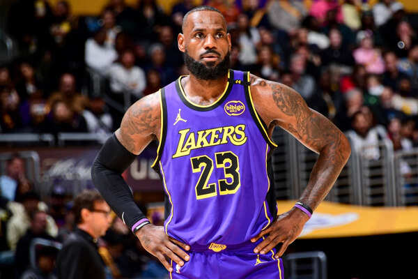 While LeBron James looked determined and in good form, the four-time NBA champion and MVP has yet to confirm whether he will return for a 23rd NBA season. (Image via Getty Images) LeBron James