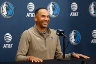 Dallas Mavericks general manager Nico Harrison speaks during a news conference after...