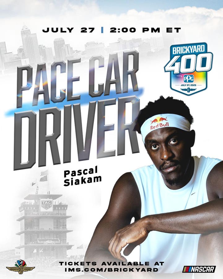 Indiana Pacers Pascal Siakam Will Drive NASCAR Brickyard 400 Pace Car