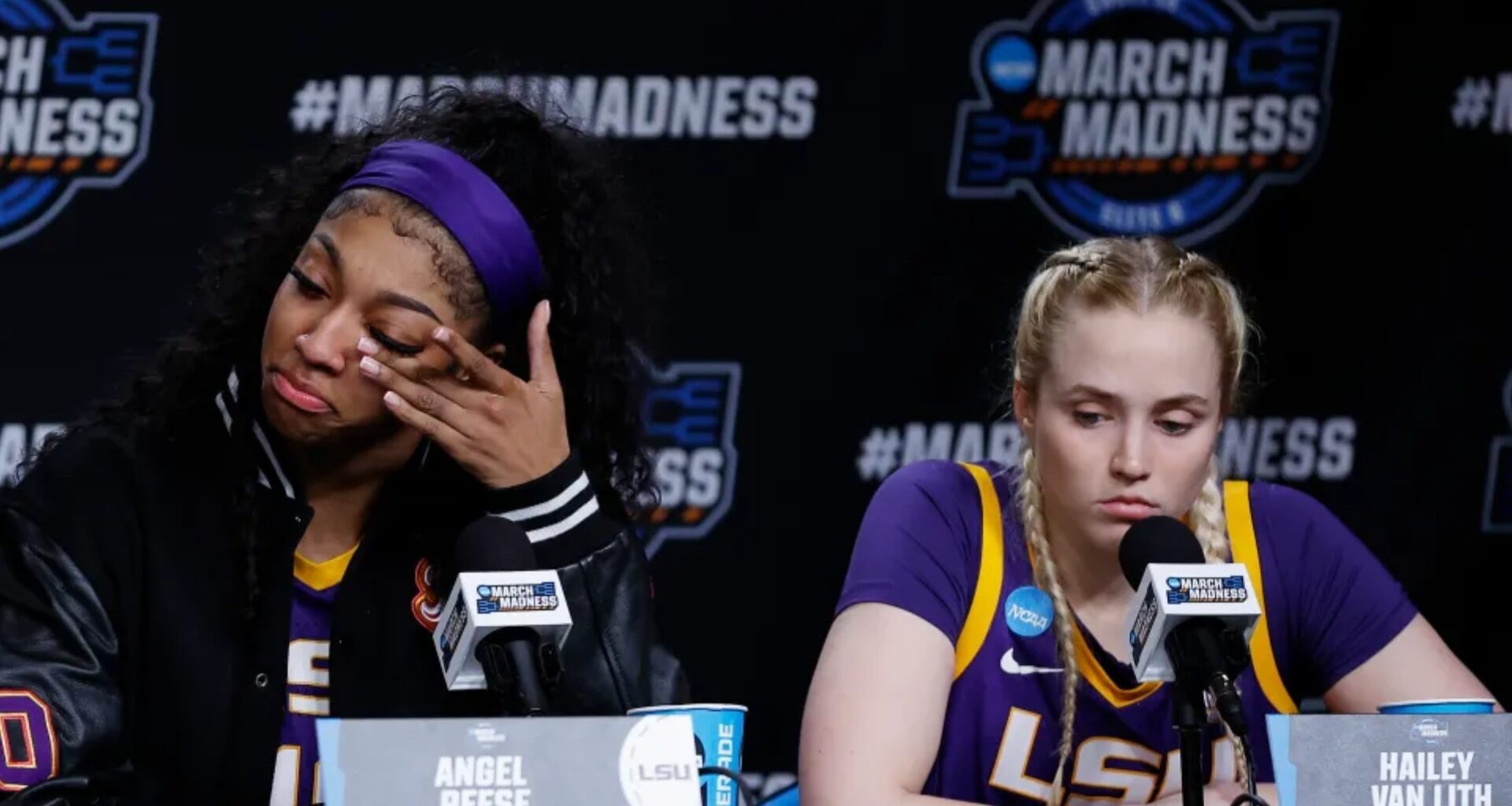 'Call her the villain' - Crying Angel Reese was consoled by Hailey Van Lith after crushing Caitlin Clark defeat