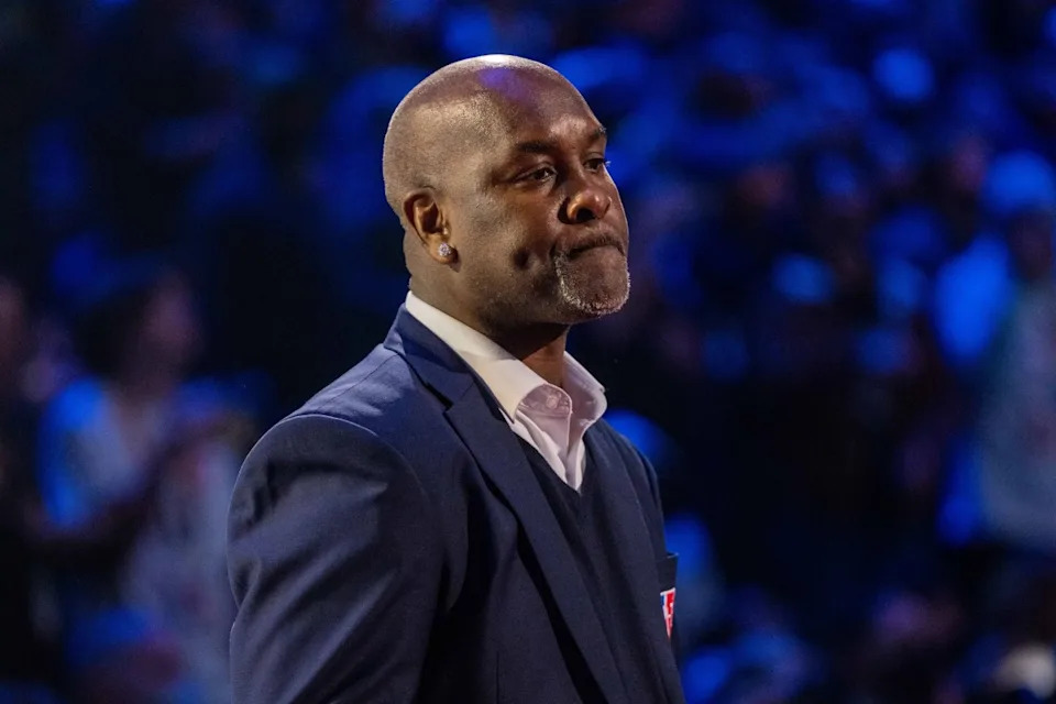 NBA great Gary Payton is honored for being selected to the NBA 75th Anniversary Team during halftime in the 2022 NBA All-Star.Credit: Kyle Terada-Imagn Images