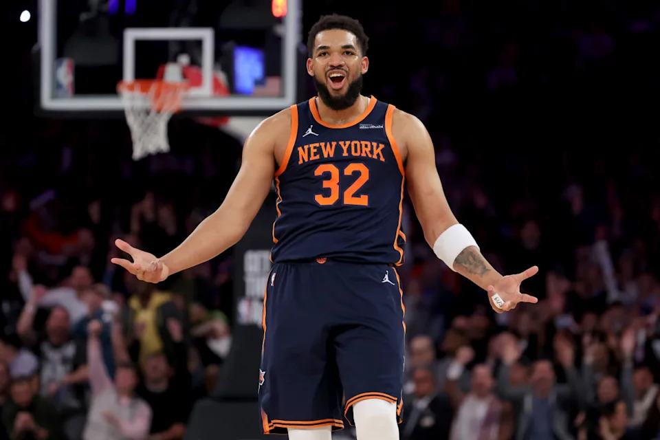 New York Knicks star Karl-Anthony Towns© Brad Penner-Imagn Images