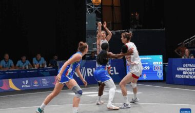 women's 3X3 basketball quarterfinal at Rhine-Ruhr 2025 FISU World University Games-Xinhua