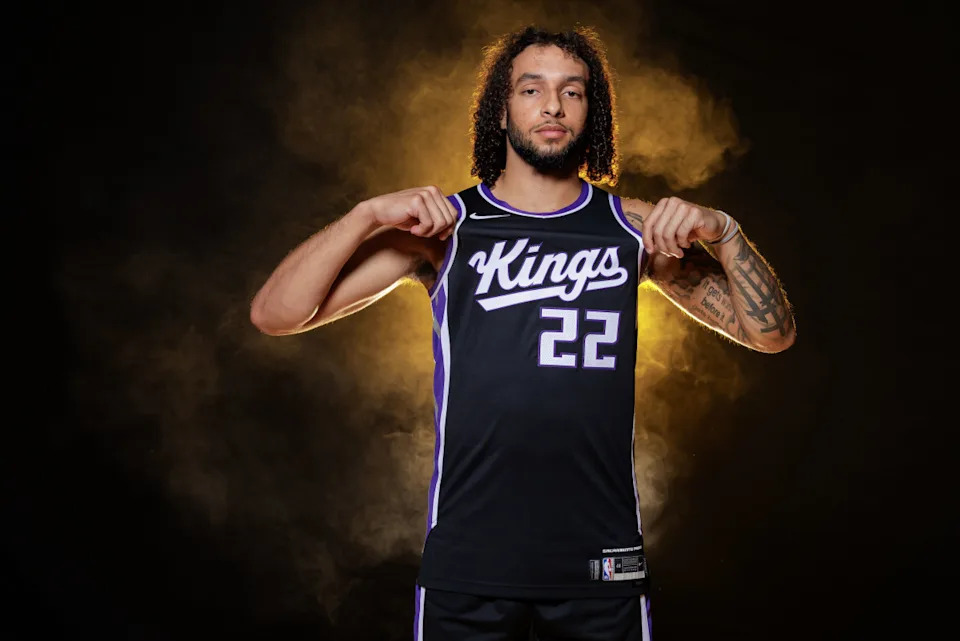 Sacramento Kings guard Devin Carter (22) during media day at Golden 1 Center.Sergio Estrada-Imagn Images