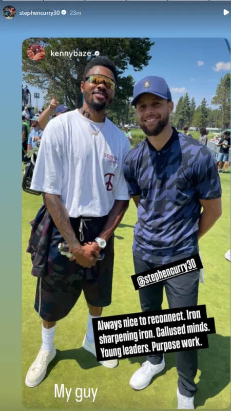 Steph Curry and Kent Bazemore during the 2025 American Century Championship.Via Steph Curry's Instagram