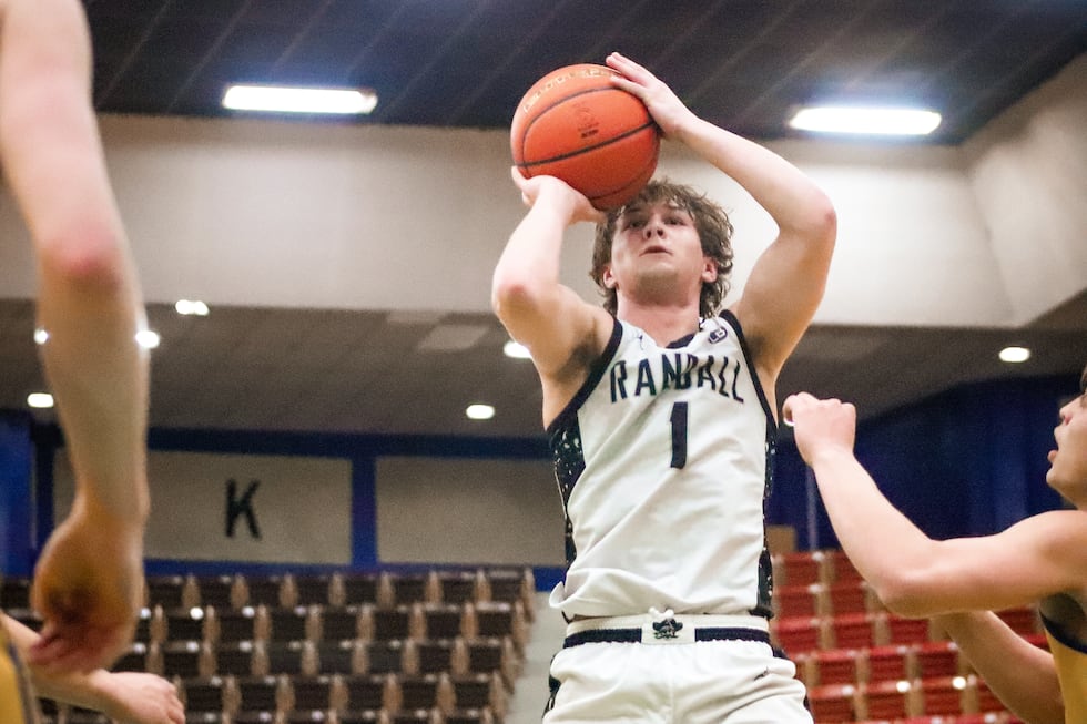 Jaxon Toniolli in Randall vs. Brock on Feb. 24, 2025.