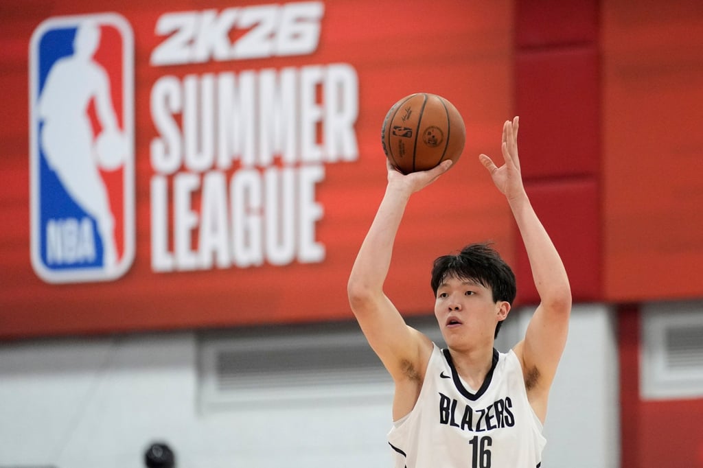 Yang Hansen said he had learned a lot from playing in in four NBA Summer League games. Photo: AP
