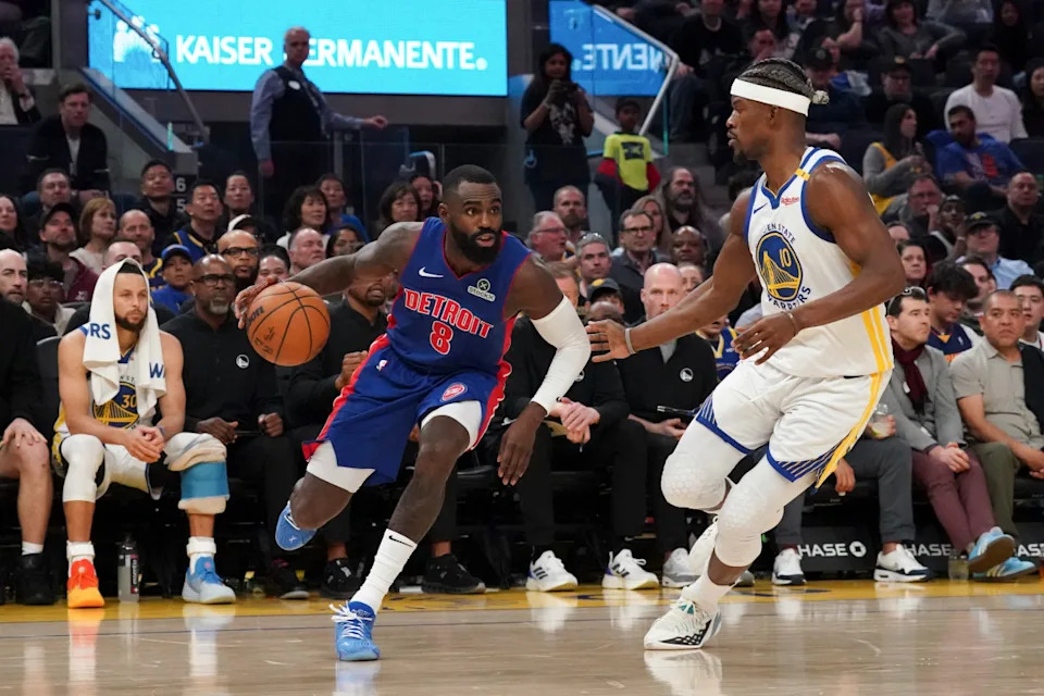 Detroit Pistons guard Tim Hardaway Jr. at Chase Center.David Gonzales-Imagn Images