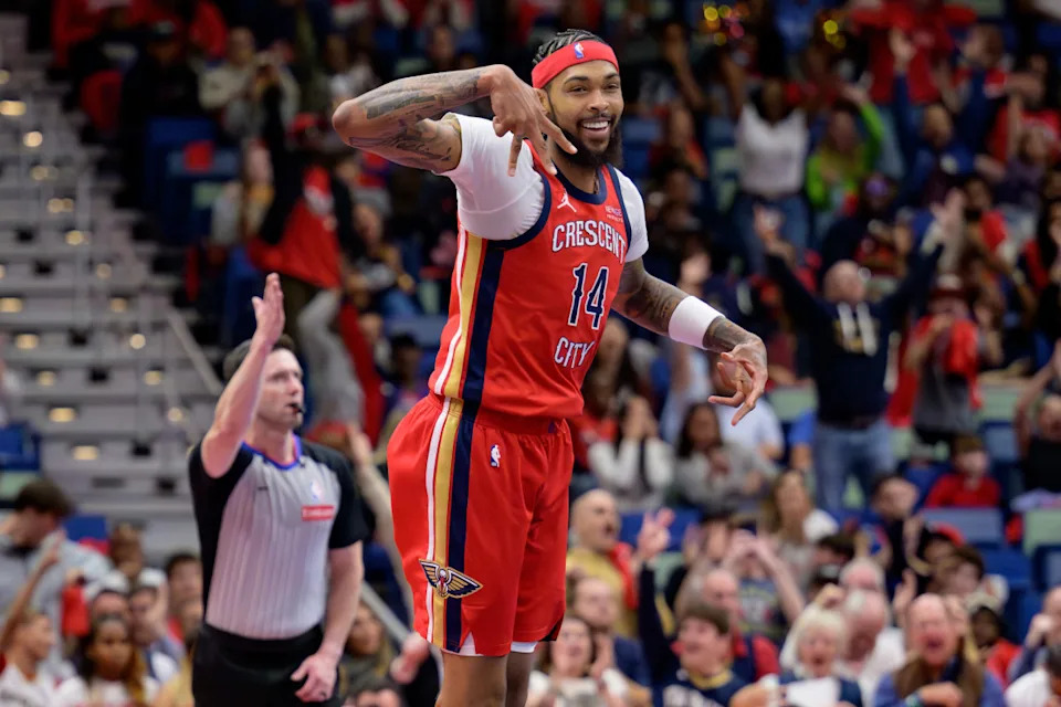 Former New Orleans Pelicans forward Brandon Ingram (14).© Matthew Hinton-Imagn Images