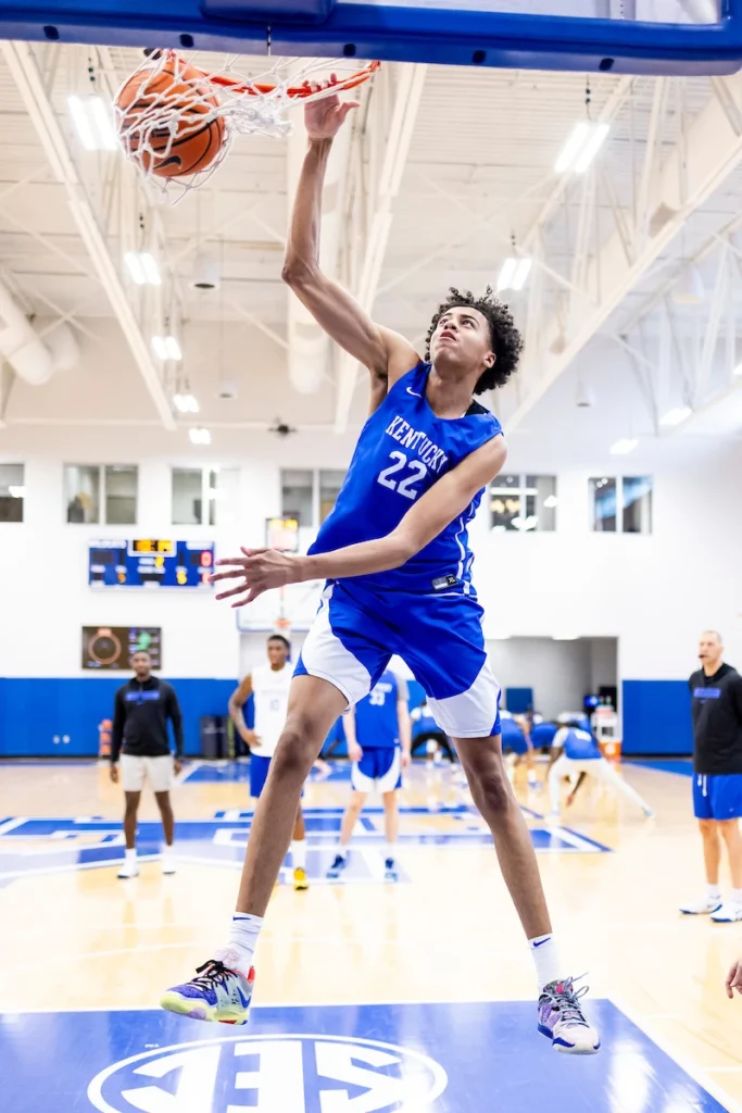 Kentucky freshman Braydon Hawthorne dunks the ball - Photo by Chet White, UK Athletics