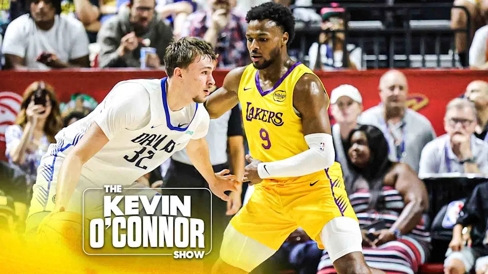 Cooper Flagg and Bronny James face off on day 1 of NBA Summer League in Las Vegas. (Photo by Ethan Miller/Getty Images)