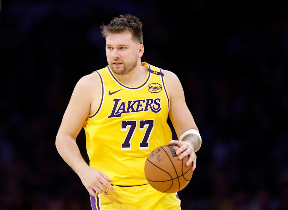 Fans call Luka Doncic’s makeover a ‘revenge body’ after he was traded from the Mavericks to the Lakers (Getty Images)