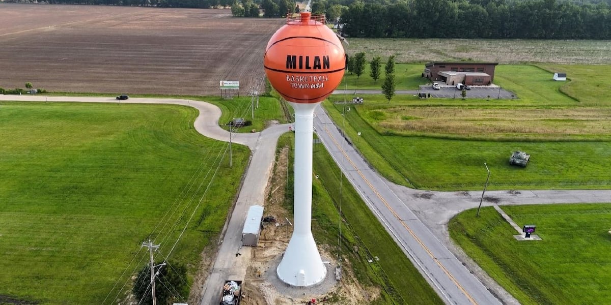 Unique water storage tank dedicated to Indiana town with rich basketball history