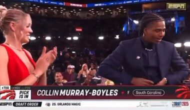 Collin Murray-Boyles was caught on camera muttering a curse word after being selected
