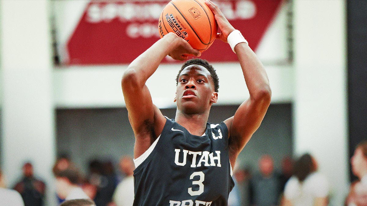 Utah Prep's AJ Dybantsa, of Brockton, during a game vs. Montverde Academy the HoopHall Classic at Springfield College on Sunday, Jan. 19, 2025.