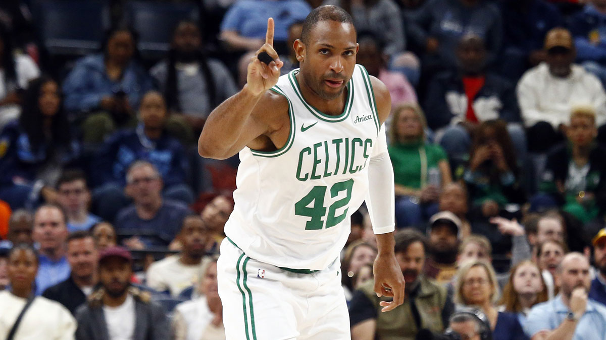 Boston Celtics center Al Horford (42) reacts after a basket during the fourth quarter against the Memphis Grizzlies at FedExForum.