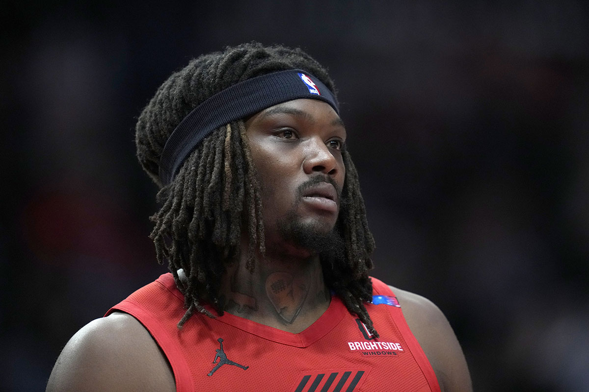 Portland Trail Blazers center Robert Williams III (35) looks on during the first half against the Portland Trail Blazers at Moda Center.