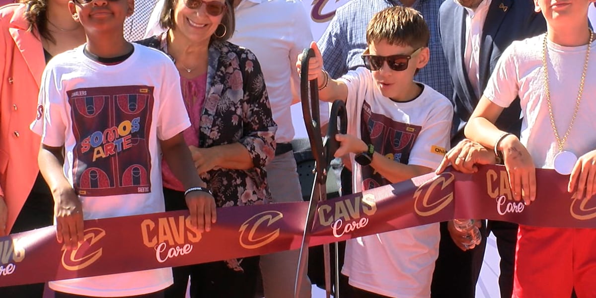 Cleveland Cavs unveil renovated basketball court in Clark-Fulton neighborhood