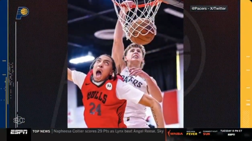 ESPN anchors broke down laughing as they reported Furphy's dunk on Essengue