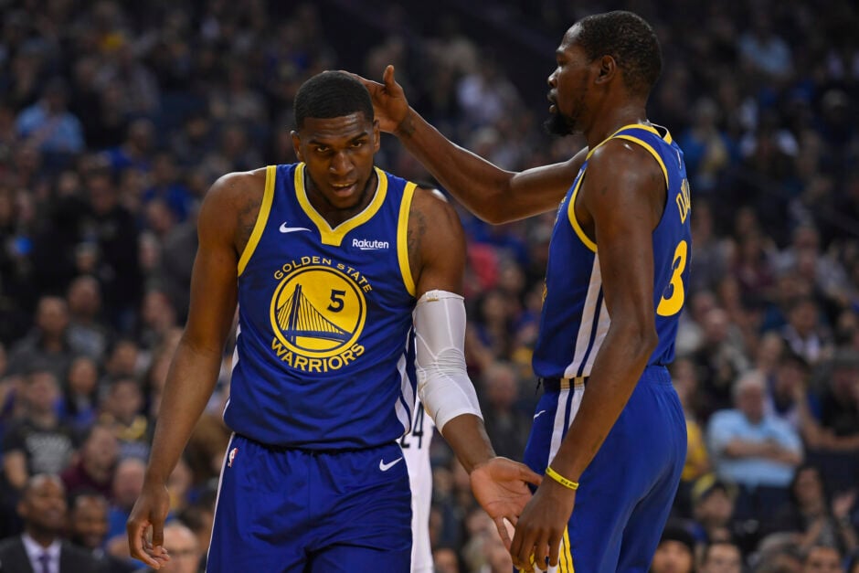 Kevon Looney and Kevin Durant in their time together with the Golden State Warriors