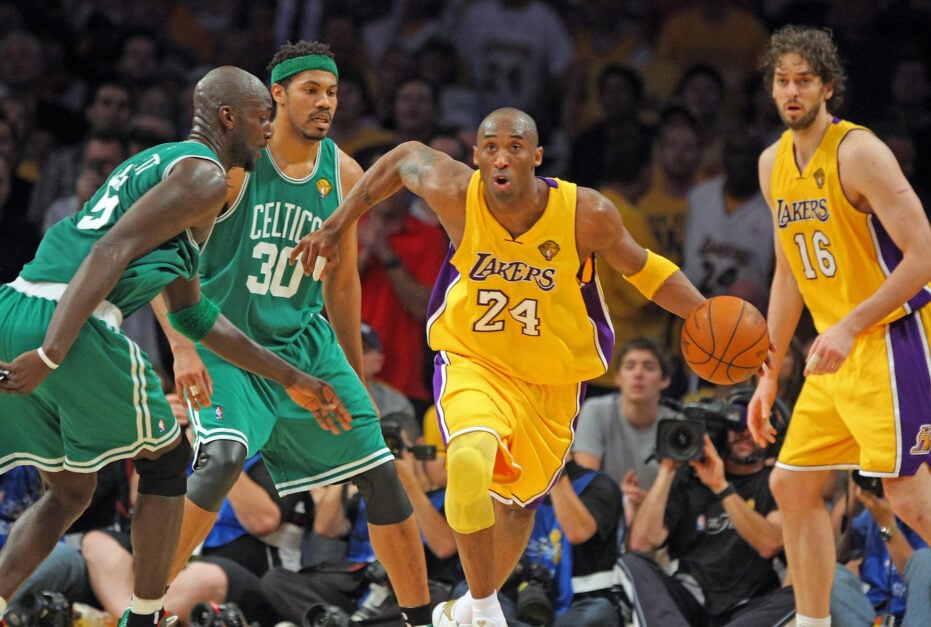 Kobe Bryant and the LA Lakers beat the Boston Celtics in 2010 to win the championship